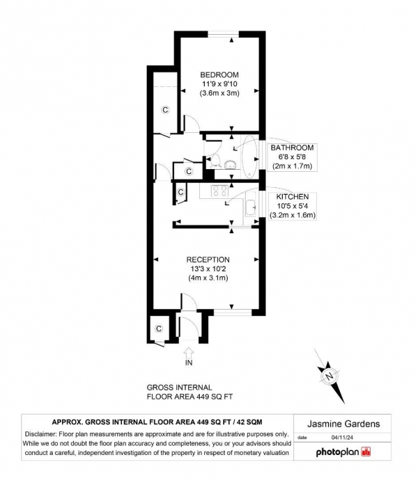 Floor Plan Image for 1 Bedroom Property for Sale in Jasmine Grove, Anerley, London