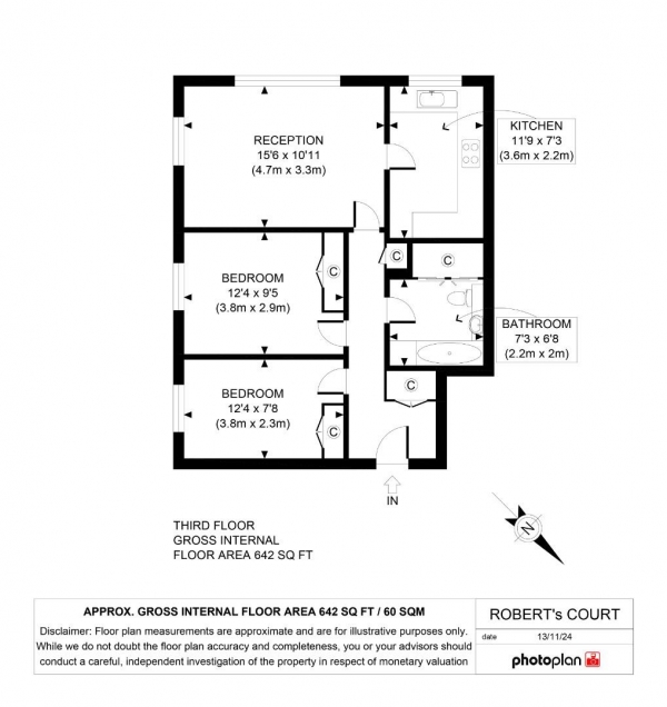 Floor Plan Image for 2 Bedroom Flat for Sale in Maple Road, Penge, London