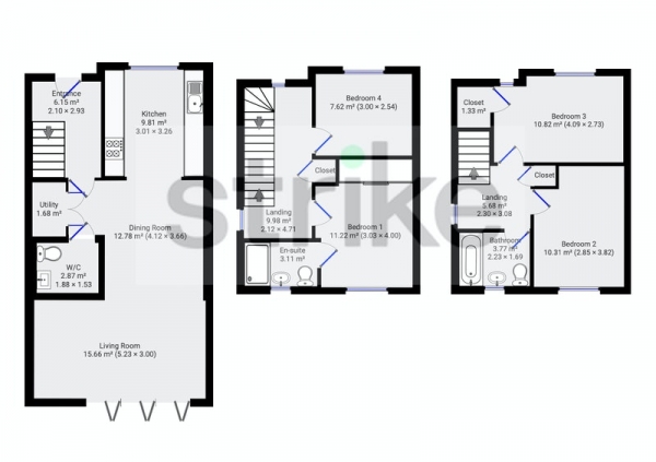 Floor Plan Image for 4 Bedroom Semi-Detached House for Sale in Wild Geese Way, Mexborough, South Yorkshire, S64