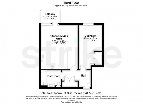 Floor Plan Image for 1 Bedroom Flat for Sale in Empire Way, Wembley, London, HA9