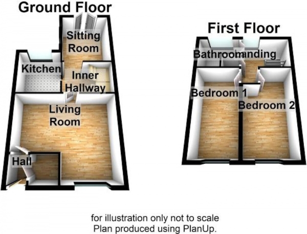 Floor Plan Image for 2 Bedroom Terraced House for Sale in Wroxham Close, Chester, Cheshire, CH2