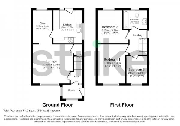 Floor Plan Image for 3 Bedroom Semi-Detached House for Sale in Vauxhall Close, Sheffield, South Yorkshire, S9