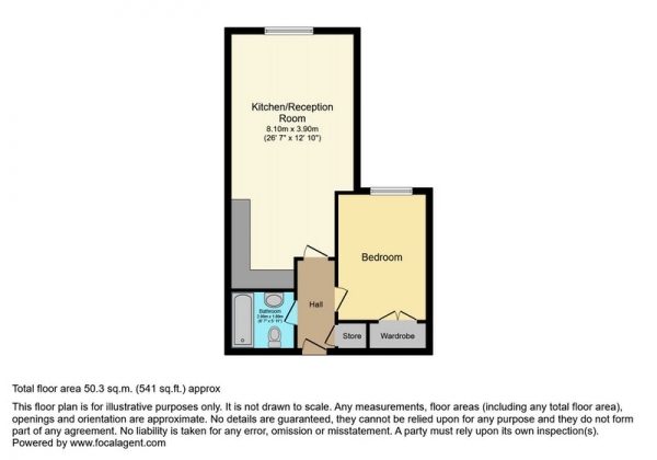 Floor Plan for 1 Bedroom Flat for Sale in Bells Hill Green, Stoke Poges, London, SL2, SL2, 4BY - Guide Price &pound255,000