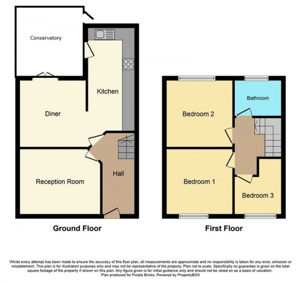 Floor Plan Image for 3 Bedroom Semi-Detached House for Sale in Churchill Road, Birmingham, West Midlands, B9