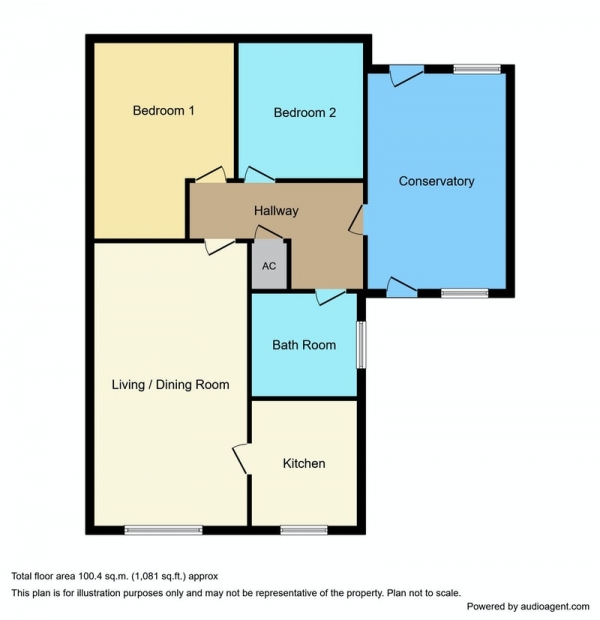 Floor Plan Image for 2 Bedroom Bungalow for Sale in Second Avenue, Grantham, Caerffili, NG31