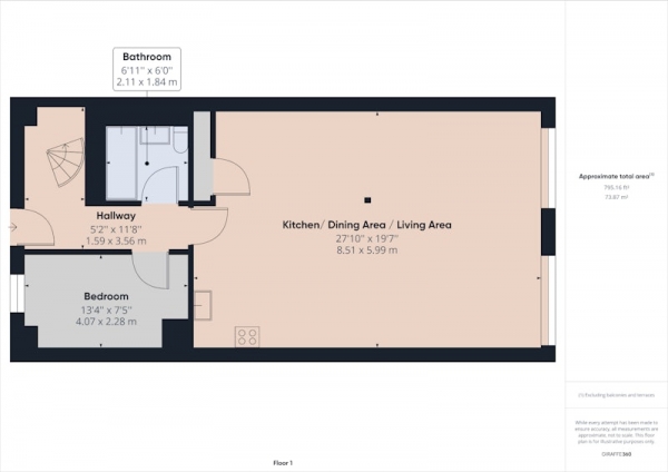 Floor Plan Image for 2 Bedroom Maisonette for Sale in New Hall Lane, Preston, Lancashire, PR1