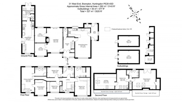 Floor Plan Image for 6 Bedroom Detached House for Sale in West End, Brampton, Huntingdon, Cambridgeshire, PE28