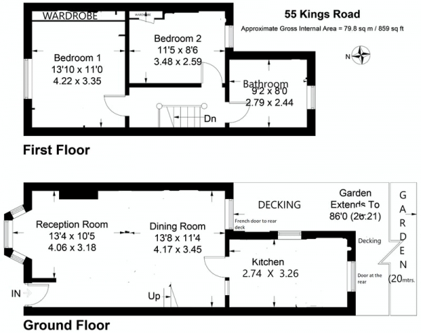 Floor Plan Image for 2 Bedroom Terraced House for Sale in Kings Road, Newbury, Berkshire, RG14