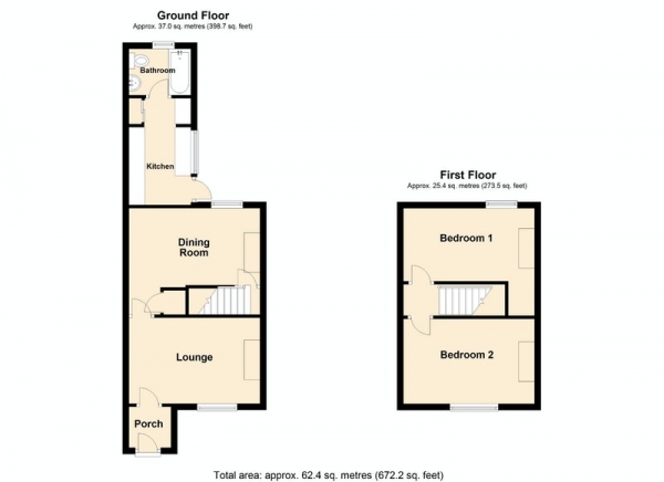 Floor Plan Image for 2 Bedroom Terraced House for Sale in Aldermans Green Road, Coventry, Warwickshire, CV2