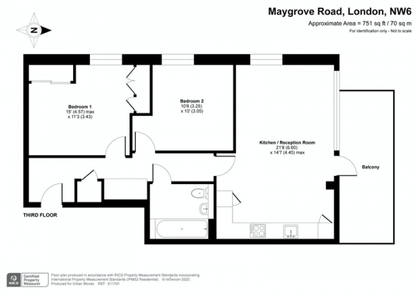 Floor Plan Image for 2 Bedroom Flat for Sale in Maygrove Road, London, London, NW6