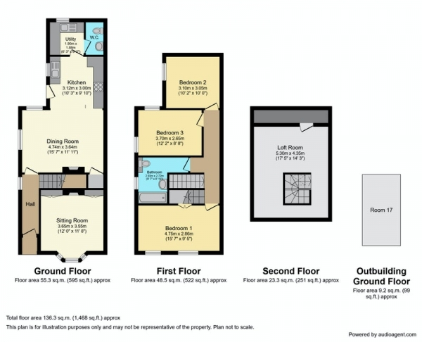 Floor Plan Image for 3 Bedroom Semi-Detached House for Sale in Dorchester Road, Weybridge, Surrey, KT13