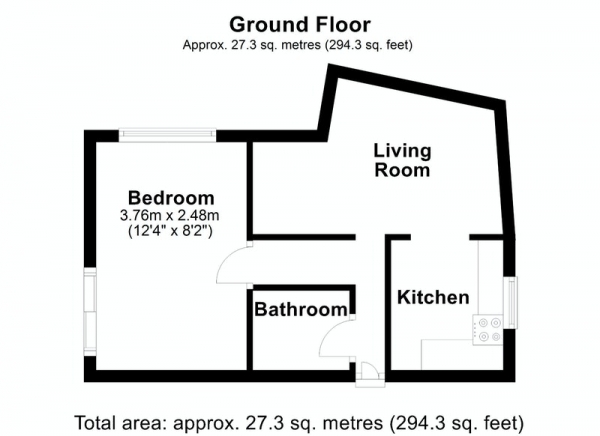 Floor Plan Image for 1 Bedroom Flat for Sale in All Saints Avenue, Margate, Kent, CT9