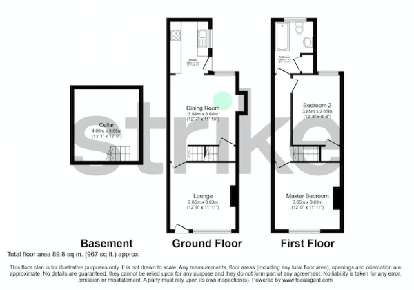 Floor Plan Image for 2 Bedroom End of Terrace House for Sale in Crown Street, Derby, Derbyshire, DE22