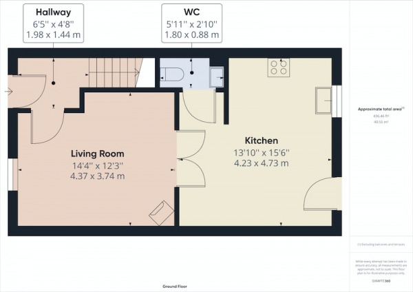 Floor Plan Image for 3 Bedroom Terraced House for Sale in Railway Walk, Bridlington, East Yorkshire, YO16