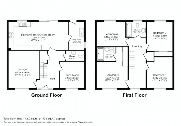 Floor Plan Image for 4 Bedroom Detached House for Sale in Mill Square, Horsforth, West Yorkshire, LS18