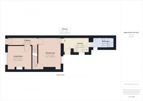 Floor Plan Image for 3 Bedroom Terraced House for Sale in Wood Lane, Rotherham, West Yorkshire, S60