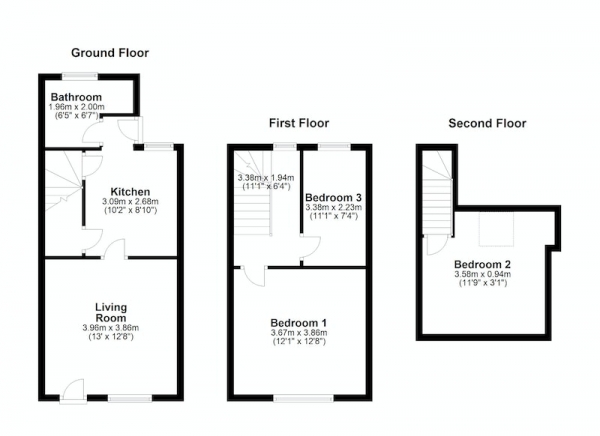 Floor Plan Image for 3 Bedroom Terraced House for Sale in Wentworth Road, Rotherham, South Yorkshire, S61