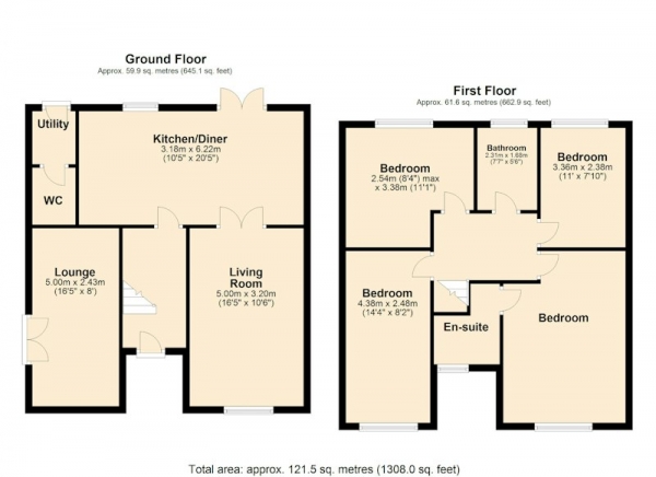 Floor Plan Image for 4 Bedroom Detached House for Sale in Coleridge Close, Preston, Lancashire, PR4