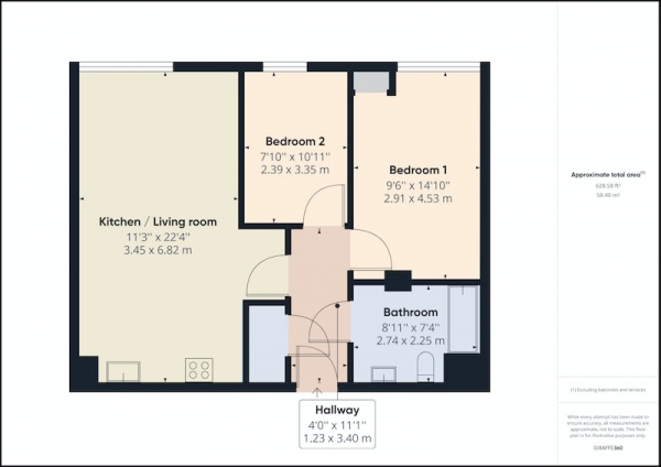 Floor Plan Image for 2 Bedroom Apartment for Sale in Broadway, Salford, Greater Manchester, M50