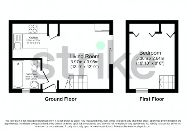 Floor Plan Image for 1 Bedroom Terraced House for Sale in Benedictine Gate, Waltham Cross, Hertfordshire, EN8