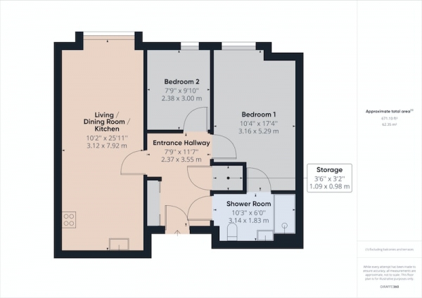 Floor Plan Image for 2 Bedroom Apartment for Sale in Sturgess Street, Newton-le-Willows, Merseyside, WA12