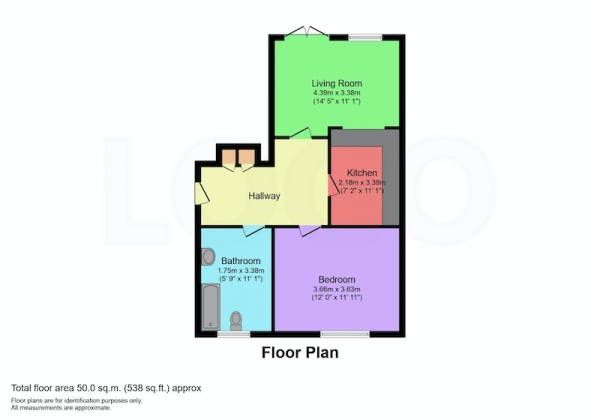 Floor Plan Image for 1 Bedroom Flat for Sale in Lower Addiscombe Road, Croydon, London, CR0