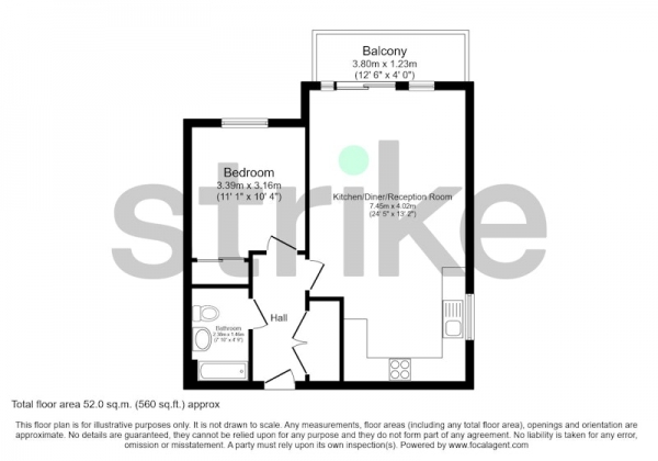 Floor Plan Image for 1 Bedroom Flat for Sale in Samuelson Place, Isleworth, London, TW7