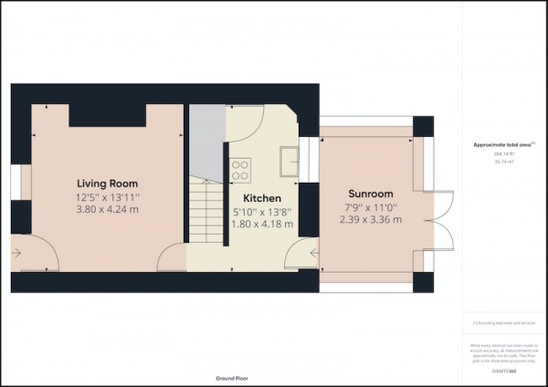 Floor Plan for 2 Bedroom Terraced House for Sale in Brook Street, Normanton, West Yorkshire, WF6, WF6, 2LP - Guide Price &pound127,500
