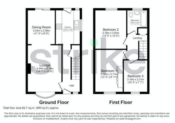 Floor Plan Image for 3 Bedroom Semi-Detached House for Sale in Sheldon Avenue, Wigan, Greater Manchester, WN6