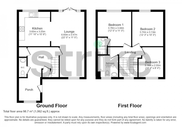 Floor Plan Image for 3 Bedroom Terraced House for Sale in Roseside Drive, Liverpool, Merseyside, L27