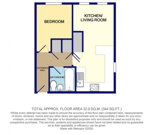Floor Plan for 1 Bedroom Flat for Sale in Silkweavers Road, Andover, Hampshire, SP10, SP10, 1QS - Guide Price &pound135,000