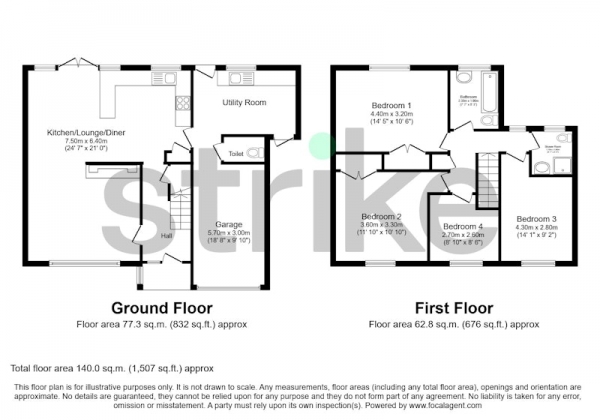 Floor Plan Image for 4 Bedroom Detached House for Sale in Conway Crescent, Melksham, Wiltshire, SN12