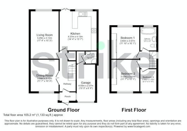 Floor Plan Image for 3 Bedroom Semi-Detached House for Sale in Granton Road, Birmingham, West Midlands, B14