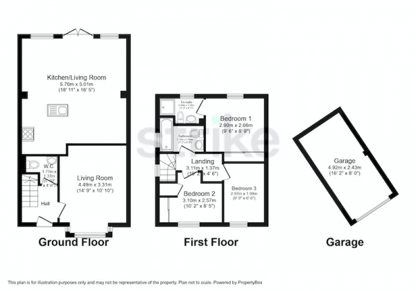 Floor Plan Image for 3 Bedroom Detached House for Sale in Old Chapel Road, Skellingthorpe, Lincoln, Lincolnshire, LN6