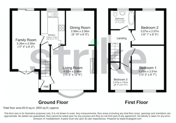 Floor Plan Image for 3 Bedroom Semi-Detached House for Sale in Cameron Avenue, Crewe, Cheshire, CW2