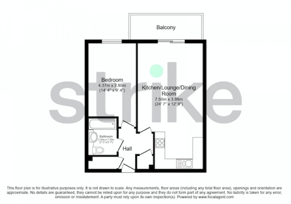 Floor Plan Image for 1 Bedroom Flat for Sale in Bridgewater Wharf, Manchester, Greater Manchester, M43