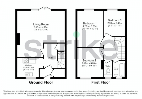 Floor Plan Image for 3 Bedroom Flat for Sale in Grove Crescent Road, London, London, E15