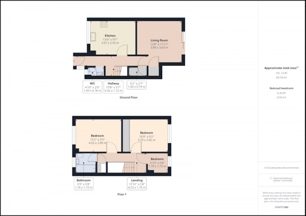 Floor Plan Image for 3 Bedroom Terraced House for Sale in Field End, Leeds, West Yorkshire, LS15