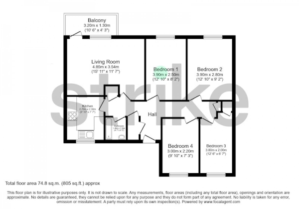 Floor Plan Image for 4 Bedroom Flat for Sale in Friary Estate, Peckham, London, SE15