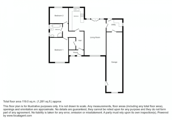 Floor Plan for 2 Bedroom Detached House for Sale in Thorncliffe Park, Royton, Greater Manchester, OL2, OL2, 5RX - Offers in Excess of &pound350,000