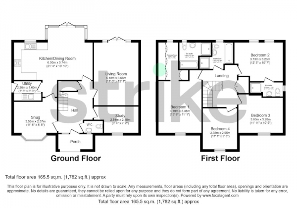 Floor Plan for 4 Bedroom Detached House for Sale in Badger Lane, Southam, Warwickshire, CV47, CV47, 9AJ - Offers in Excess of &pound635,000