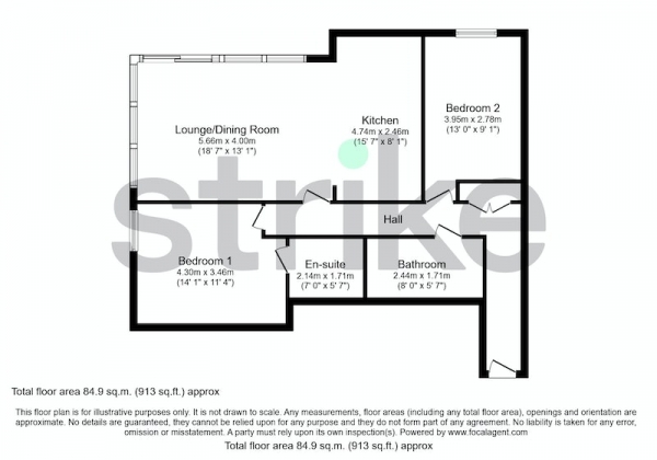 Floor Plan Image for 2 Bedroom Flat for Sale in Duke Street, Liverpool, Merseyside, L1