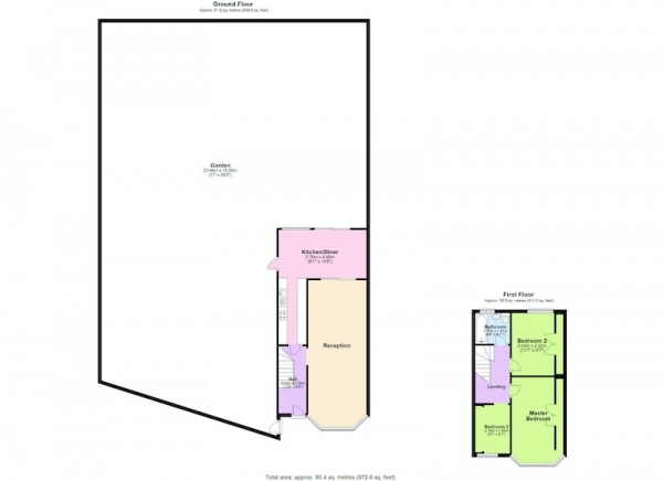 Floor Plan for 3 Bedroom End of Terrace House for Sale in Craven Gardens, Barking, London, IG11, IG11, 0BW - Guide Price &pound450,000
