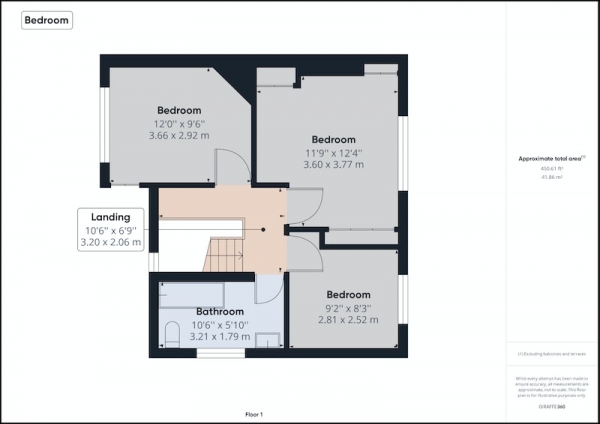 Floor Plan for 3 Bedroom Semi-Detached House for Sale in Dunsley Terrace, Pontefract, West Yorkshire, WF9, WF9, 3ET - Guide Price &pound100,000