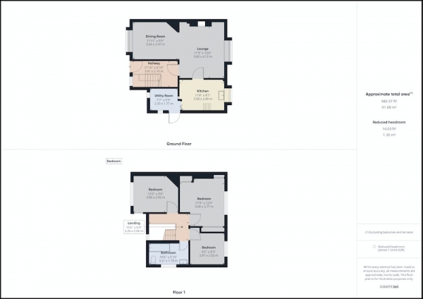 Floor Plan Image for 3 Bedroom Semi-Detached House for Sale in Dunsley Terrace, Pontefract, West Yorkshire, WF9