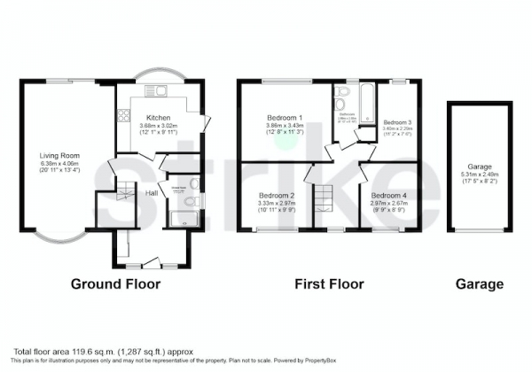 Floor Plan Image for 4 Bedroom Detached House for Sale in Mountfields, Pitsea,Basildon, Essex, SS13