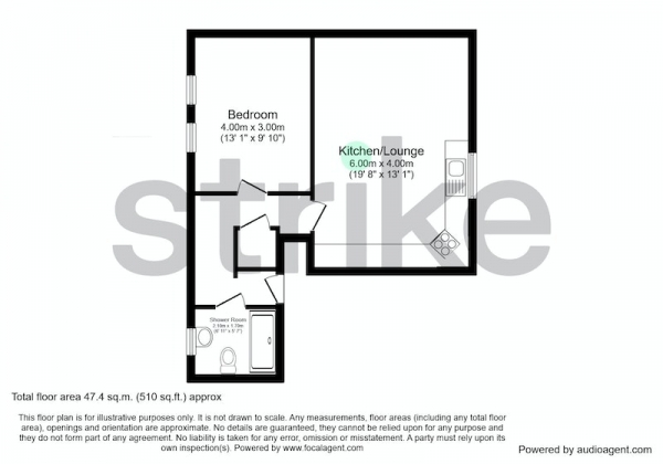 Floor Plan Image for 1 Bedroom Flat for Sale in The Close, Dunmow, Essex, CM6