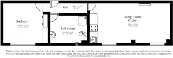 Floor Plan for 1 Bedroom Flat for Sale in Woodborough Road, Nottingham, Nottinghamshire, NG3, NG3, 4LN - OIRO &pound80,000