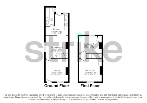 Floor Plan Image for 2 Bedroom End of Terrace House for Sale in Chapel Hill, Dartford, Kent, DA1