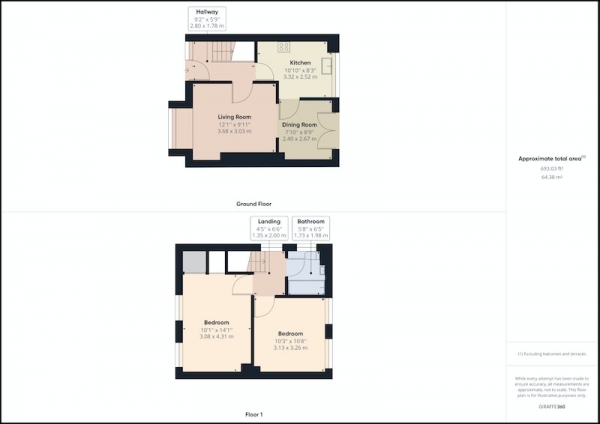 Floor Plan for 2 Bedroom Semi-Detached House for Sale in Baden Crescent, Sunderland, Tyne and Wear, SR5, SR5, 4EN - Offers in Excess of &pound80,000